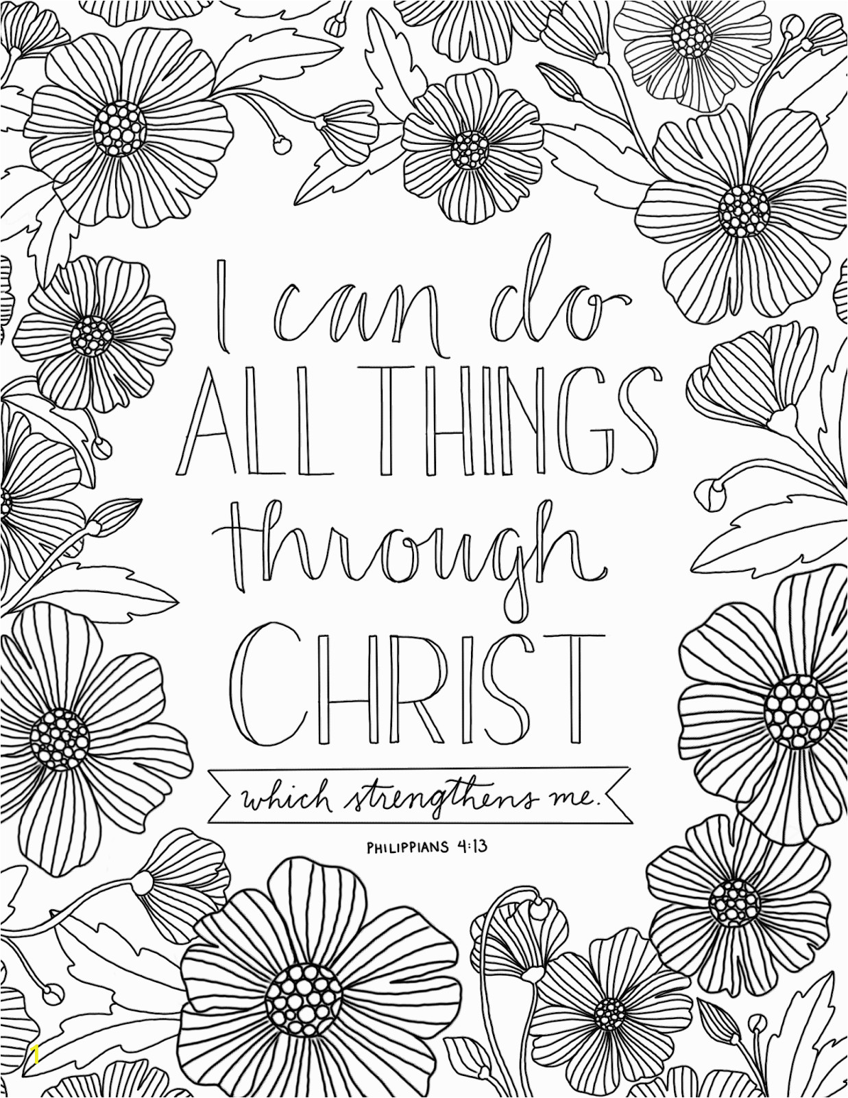 all things through christ coloring page