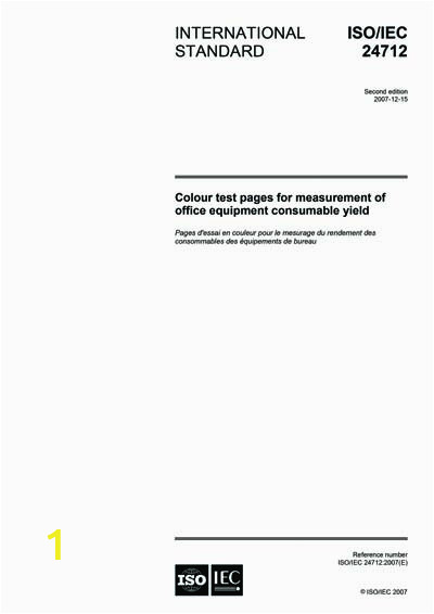 Iso Iec 24712 Color Test Pages iso Iec 2007 Colour Test Pages for Measurement Of