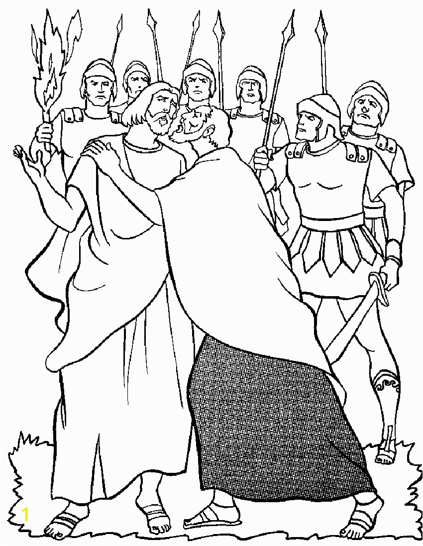 Jesus Arrested In the Garden Of Gethsemane Coloring Page | divyajanani.org