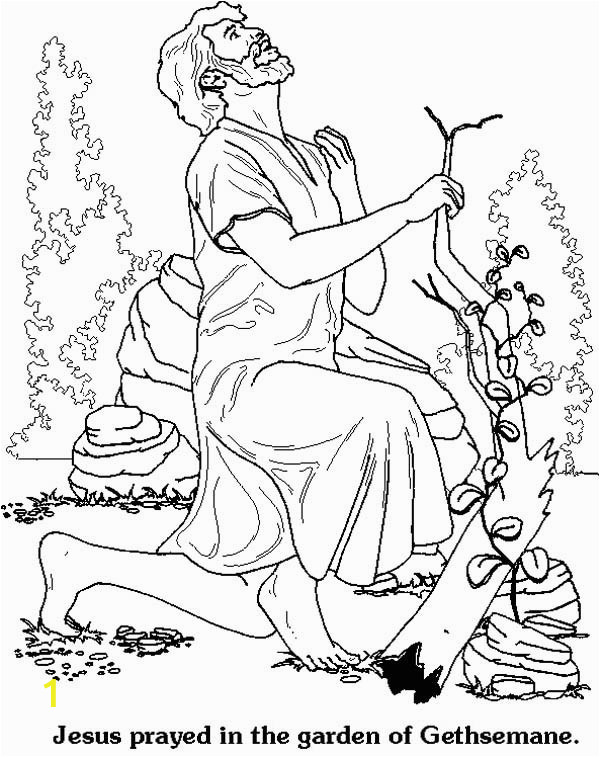 jesus prayed in the garden of hsemane in jesus resurrection coloring page