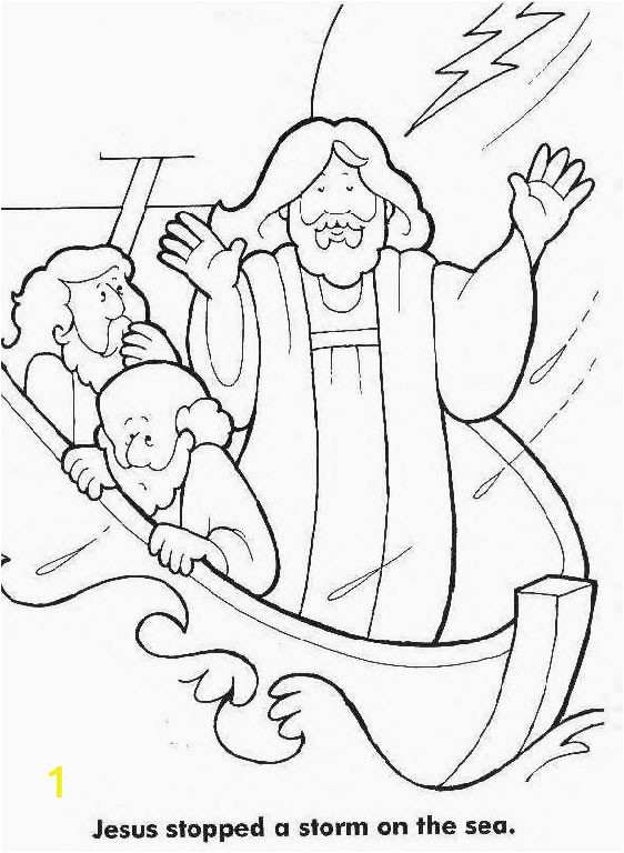 jesus calms the storm coloring page