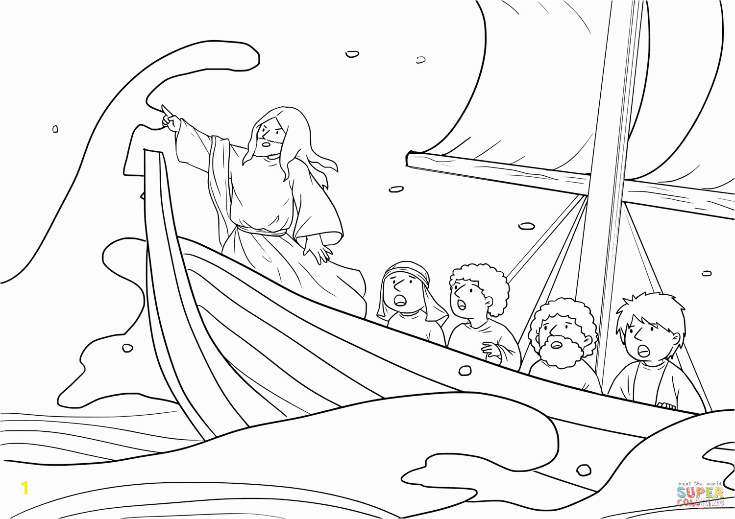 Jesus Calms the Storm Coloring Page Jesus Calms the Storm Mark 4 35 41 Coloring Page