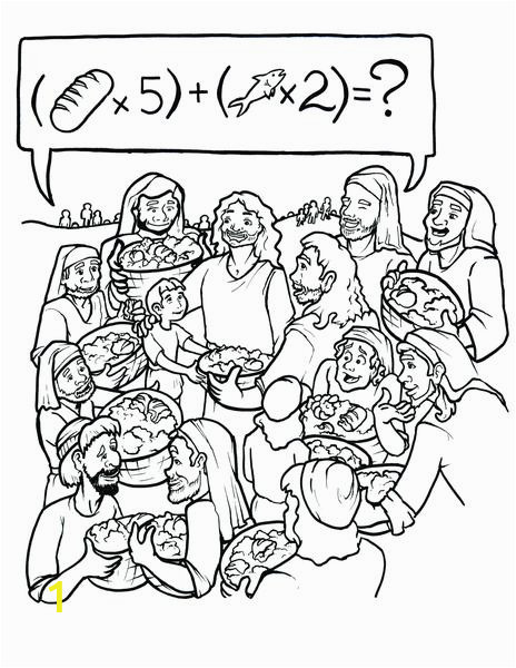 jesus feeds 5000 coloring page