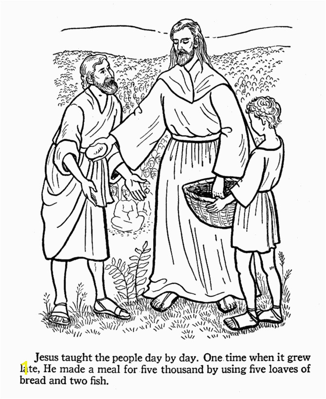 Jesus Feeds the 5000 Coloring Page Jesus Feeds 5000 Coloring Page Coloring Home