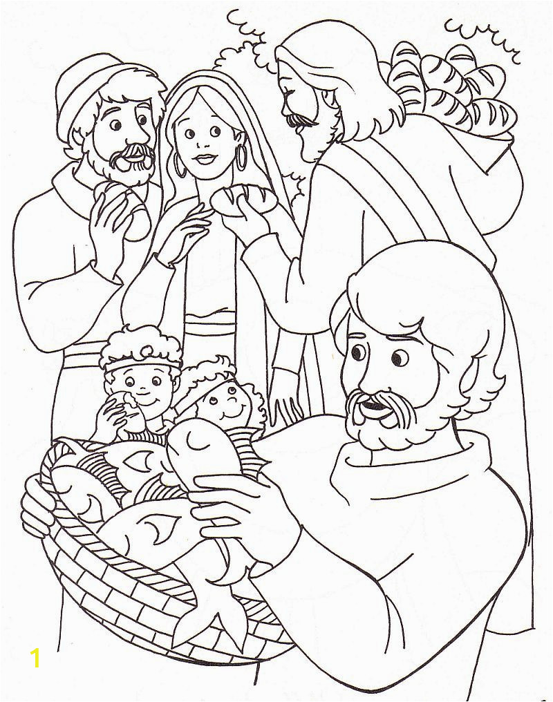 new jesus feeds five thousand coloring