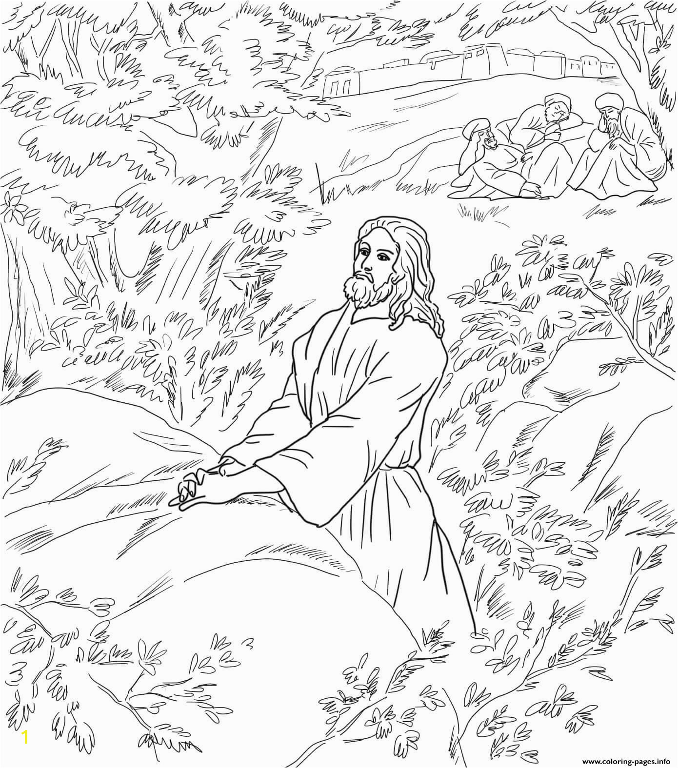 jesus praying coloring page