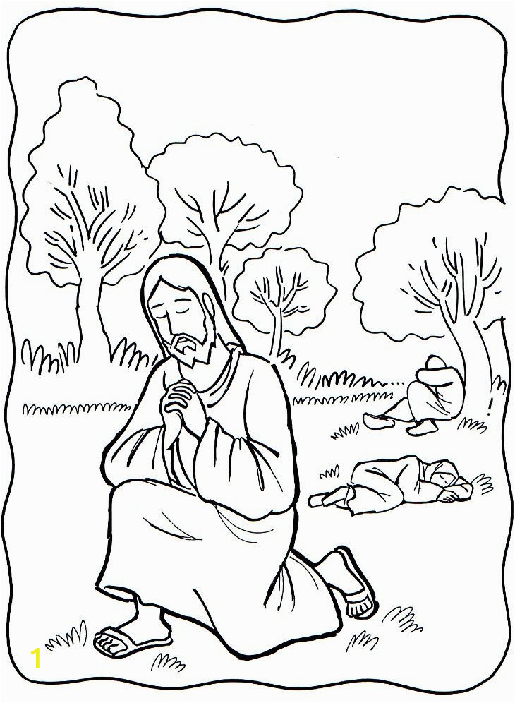 Jesus Praying In the Garden Of Gethsemane Coloring Page Garden Of Gethsemane Coloring Page