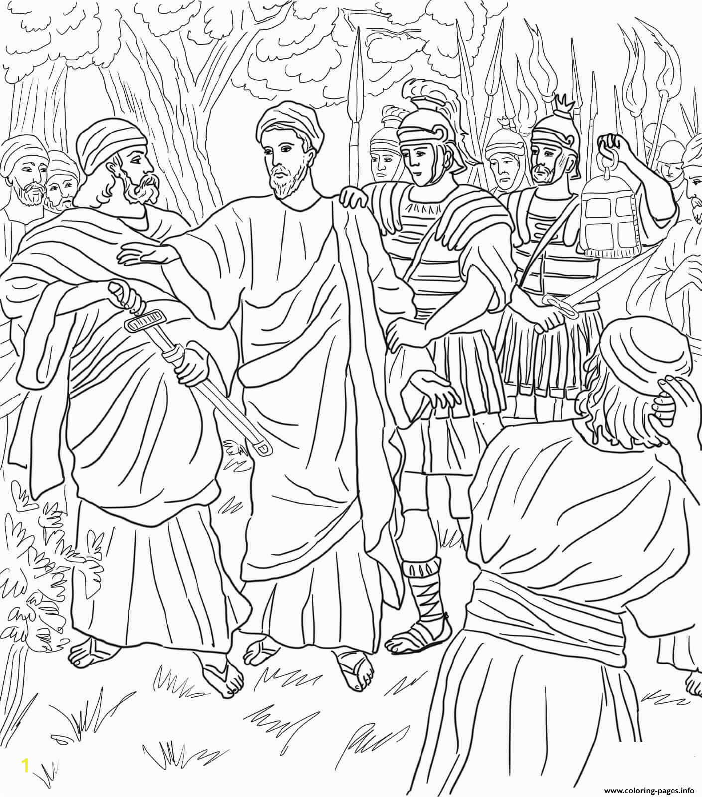 good friday 4 jesus arrested in the garden of hsemane printable coloring pages book