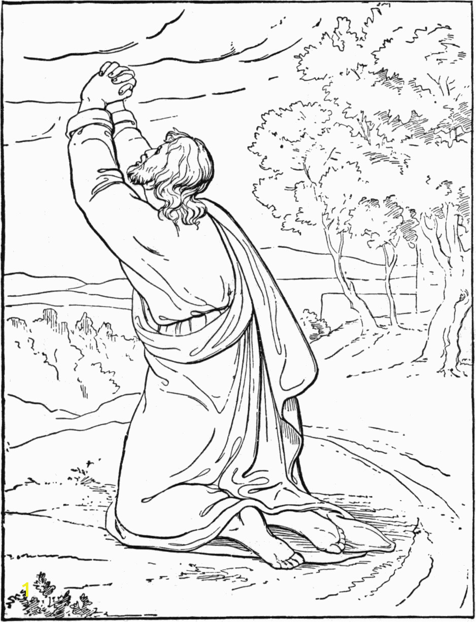 jesus praying in the garden coloring page sketch templates