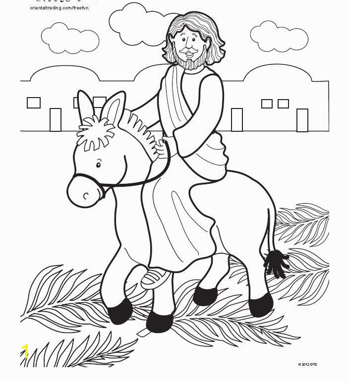 Jesus Riding On A Donkey Coloring Page Coloring Page