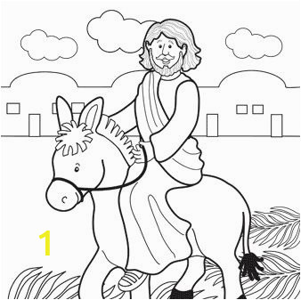 jesus rides donkey coloring page