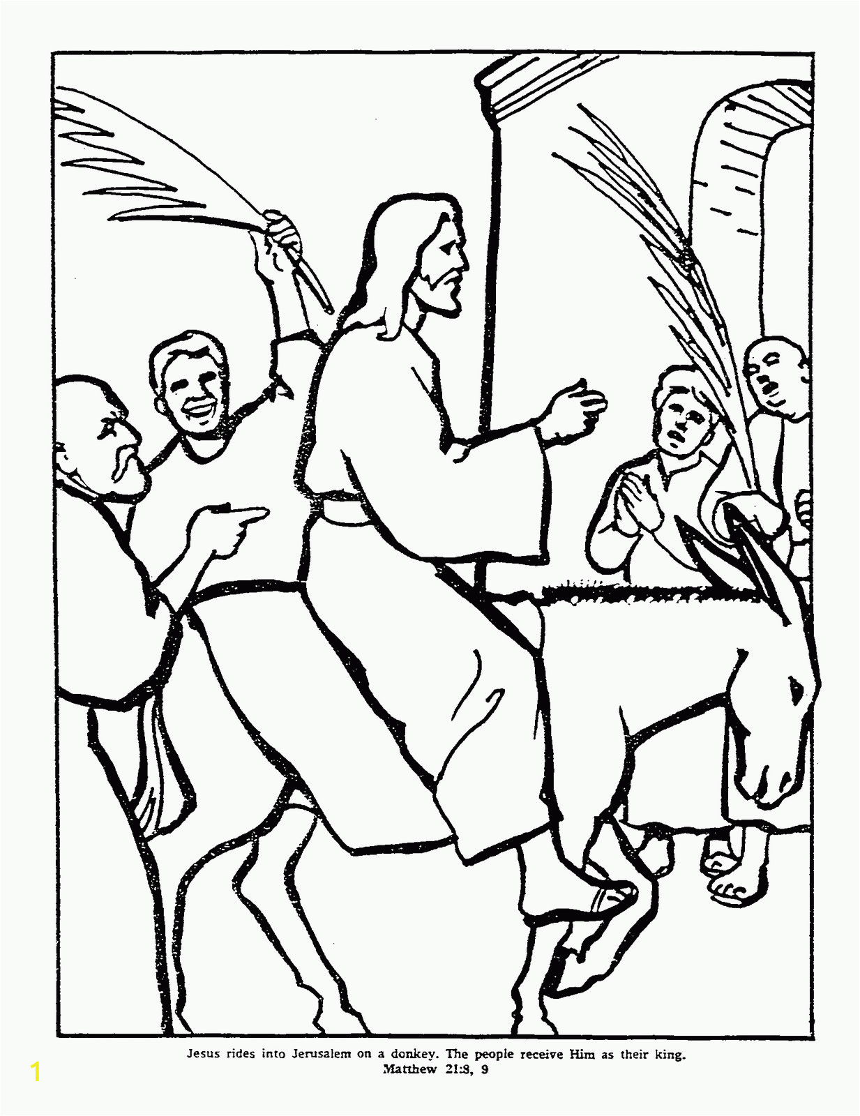 Jesus Riding On A Donkey Coloring Page Jesus Triumphal Entry Into Jerusalem Donkey Coloring