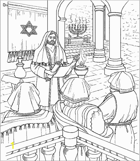 Jesus Teaching In the Synagogue Coloring Page Jesus Reading the Scroll Of isaiah