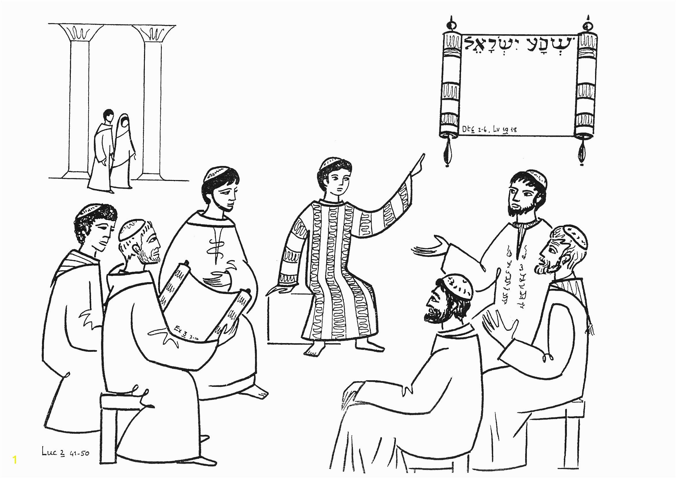 jesus teaching in the synagogue coloring page sketch templates