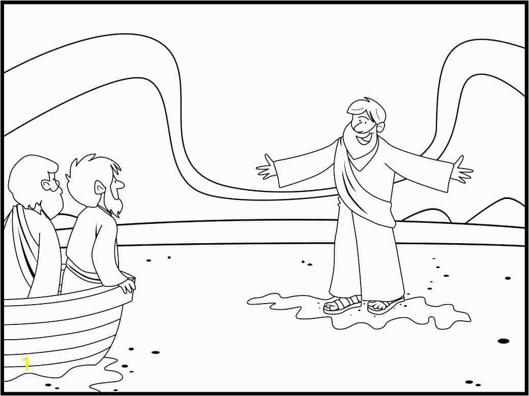 jesus walks on water coloring page