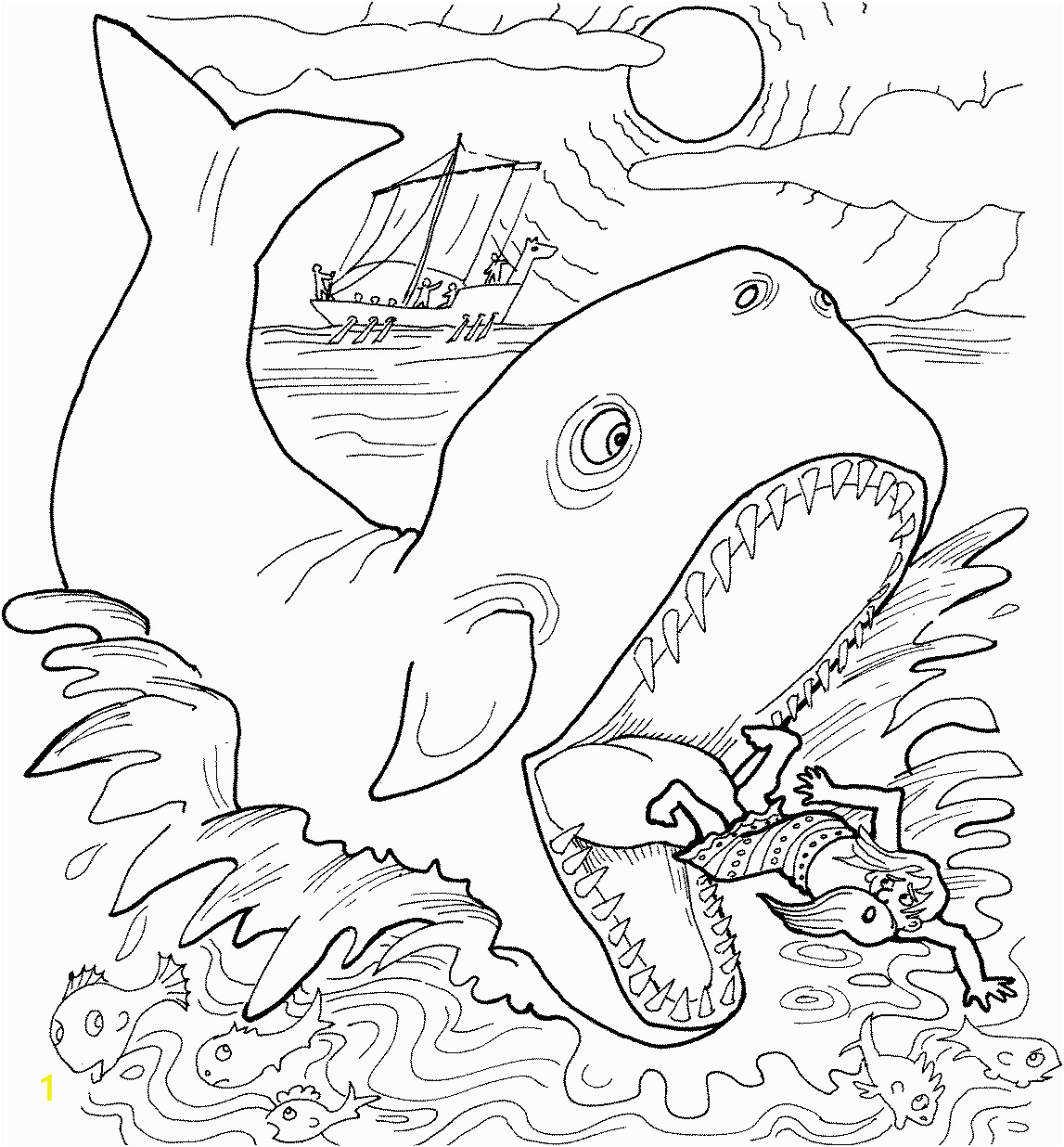 Jonah and the Whale Coloring Pages Printable Free Printable Jonah and the Whale Coloring Pages for Kids