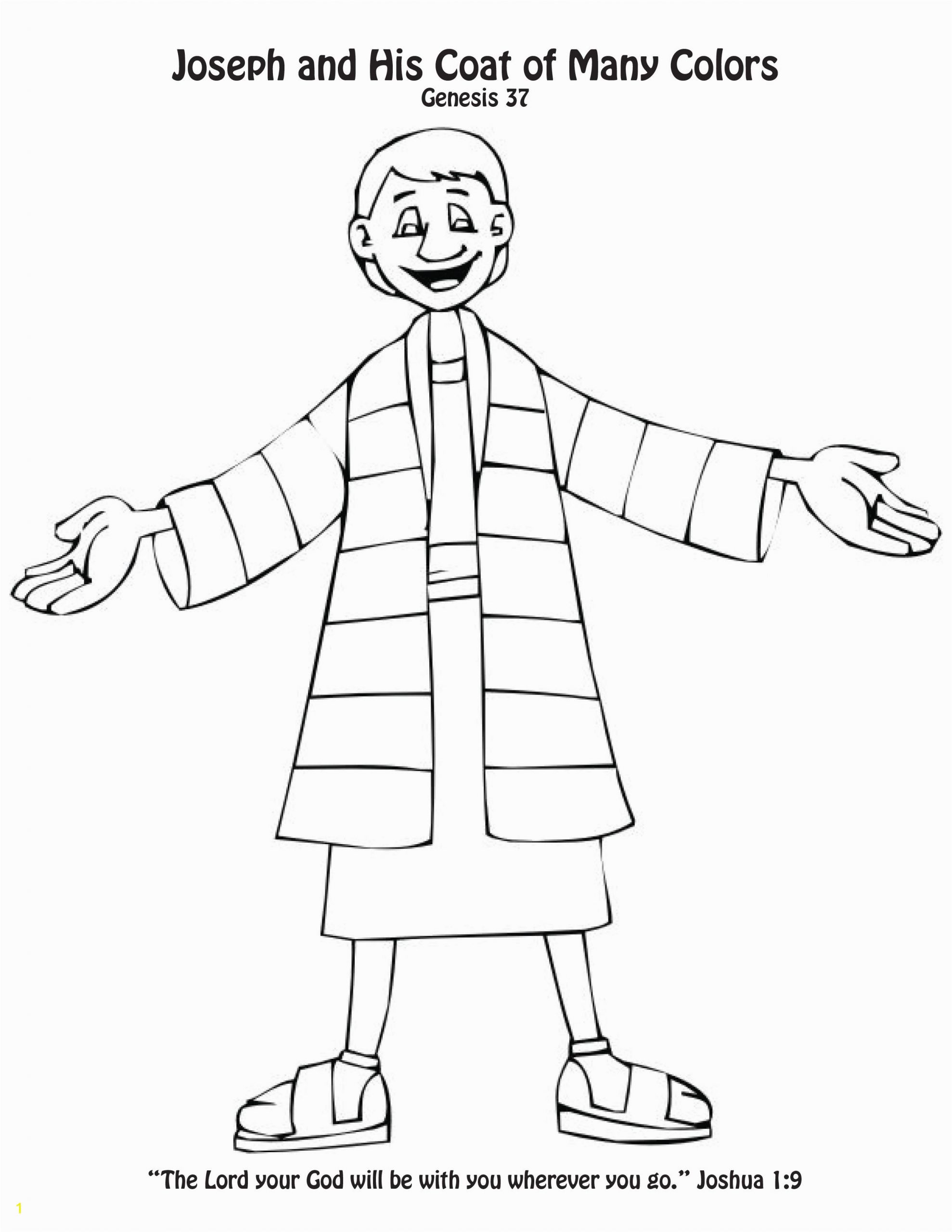 Joseph and His Coat Of Many Colors Coloring Page Joseph S Coat Of Many Colors Craft Coloring Page toddlers