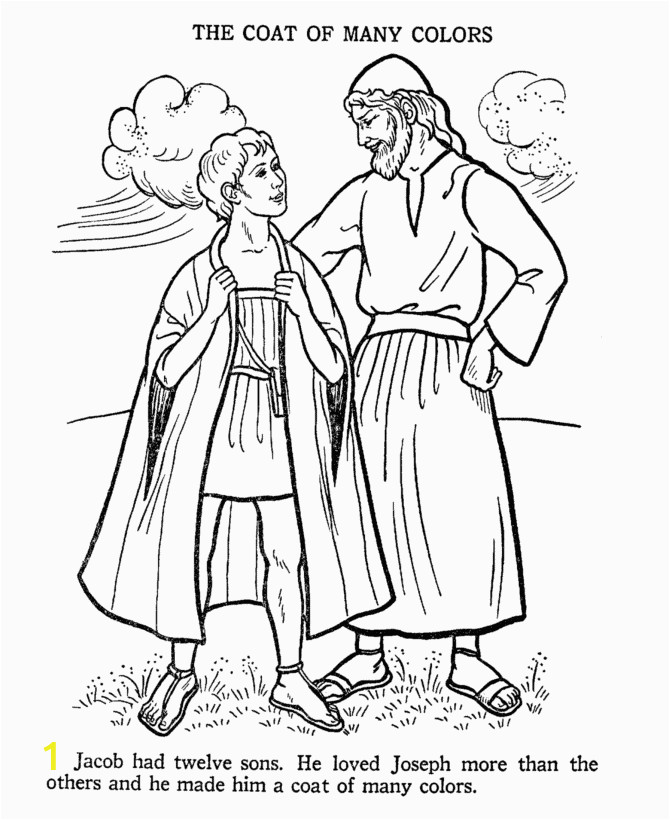 coloring page joseph coat of many colors