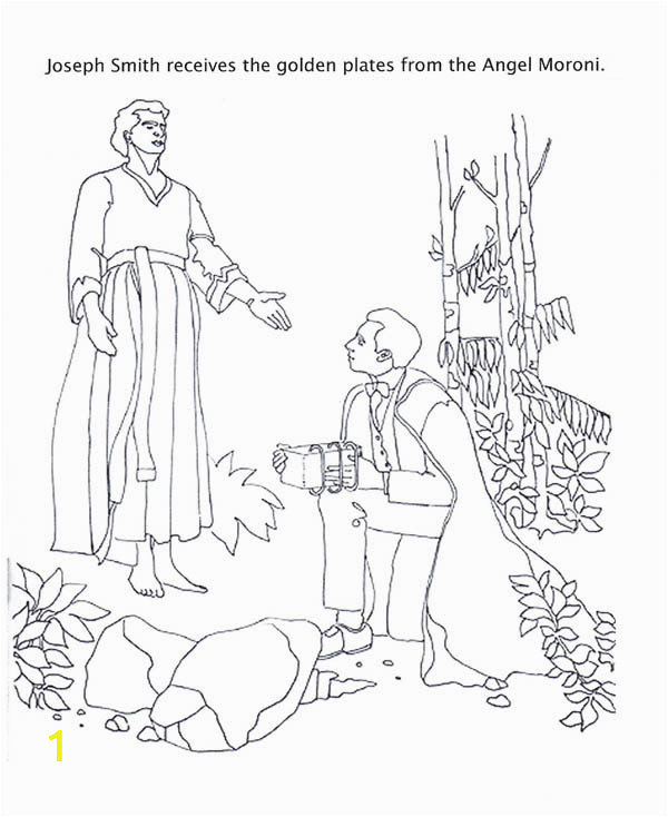 angel moroni give joseph smith the golden plates coloring page