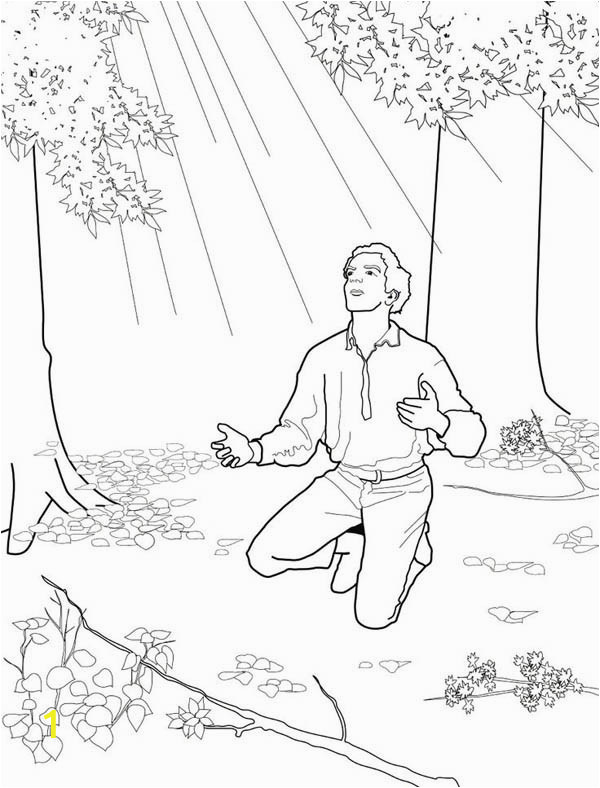 joseph smith received golden plates from the angel moroni at the hill cumorah coloring page