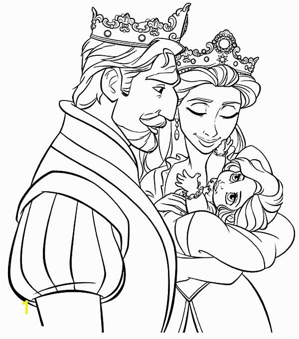 tangled king and queen watch their princess coloring pages