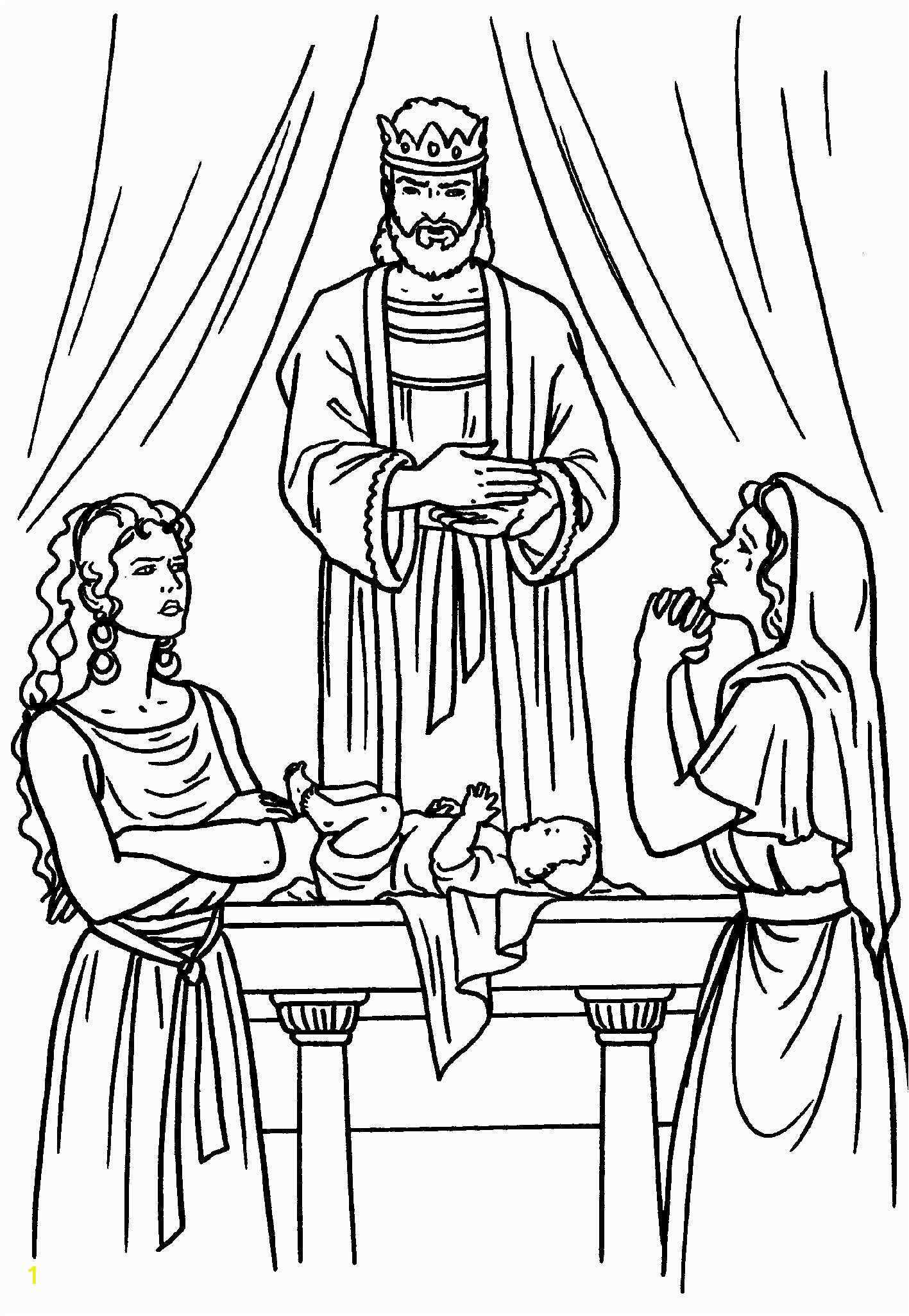 King solomon and the Baby Coloring Pages Salomao9 1417×2052