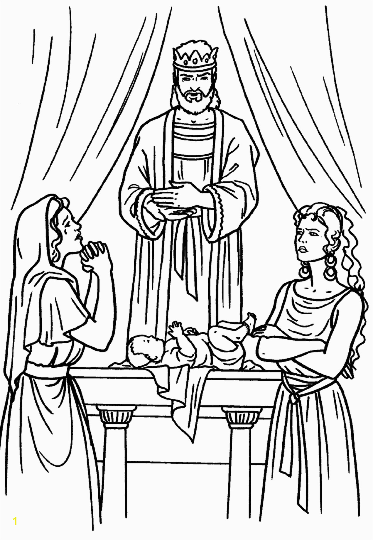 King solomon and the Baby Coloring Pages solomon Two Women and A Baby Bible Coloring Page