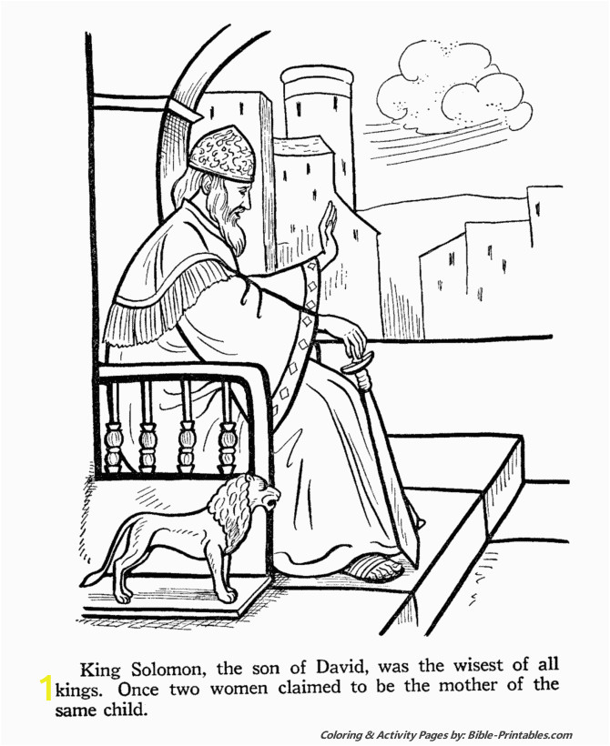 King solomon and the Baby Coloring Pages Wise King solomon