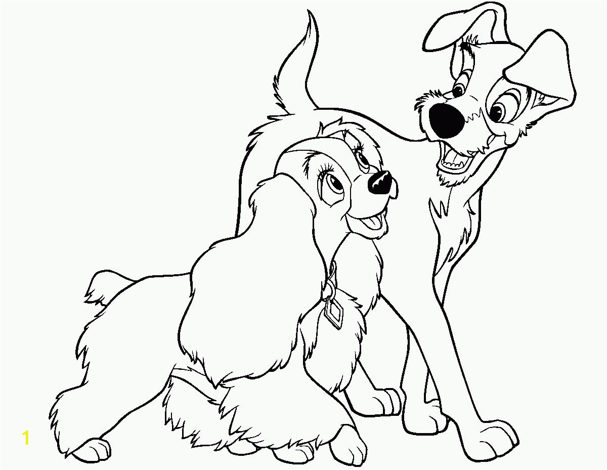lady and the tramp coloring page