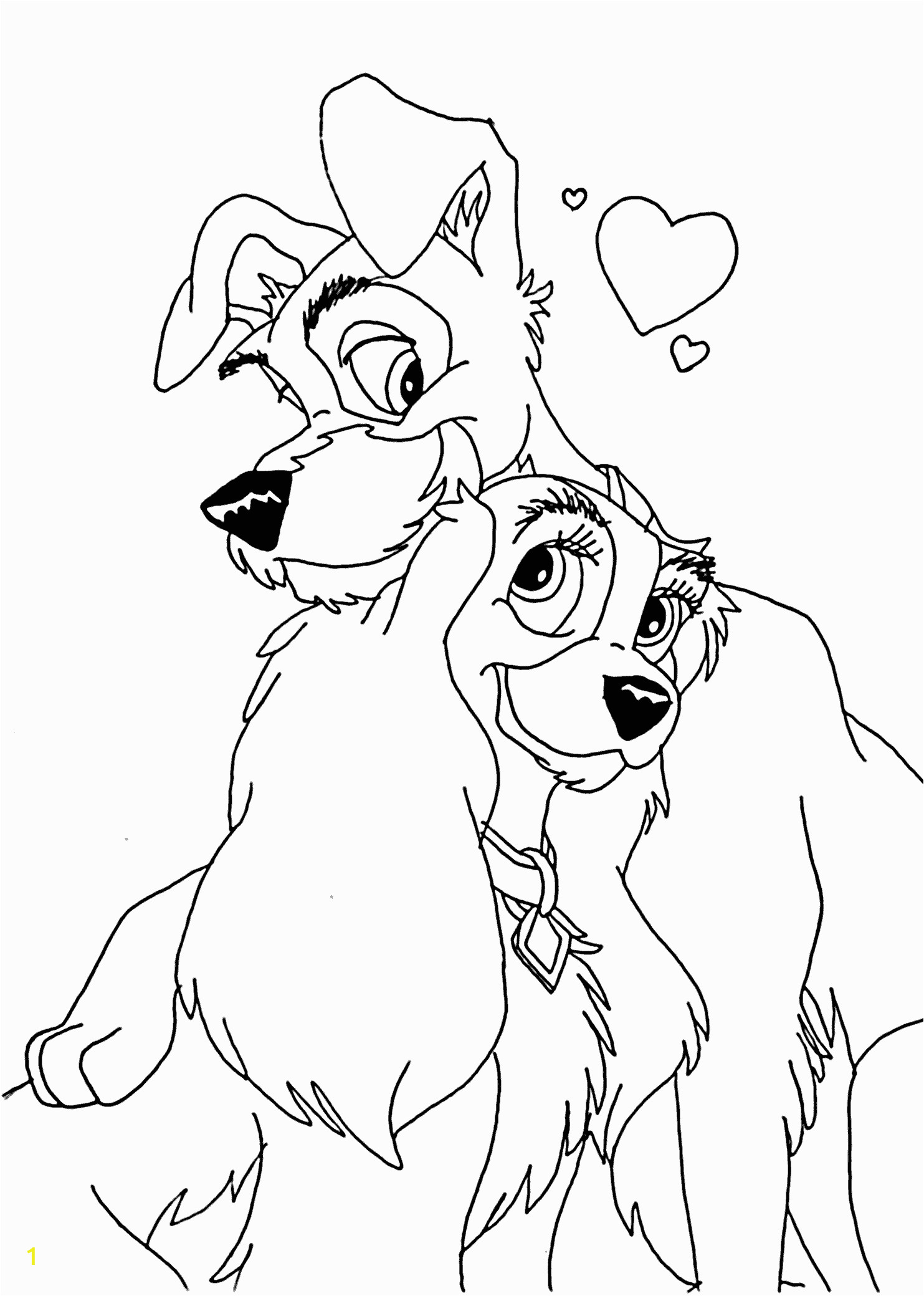 lady and the tramp coloring pages