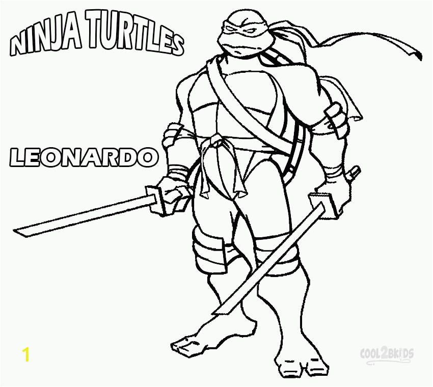 teenage mutant ninja turtles coloring pages leonardo