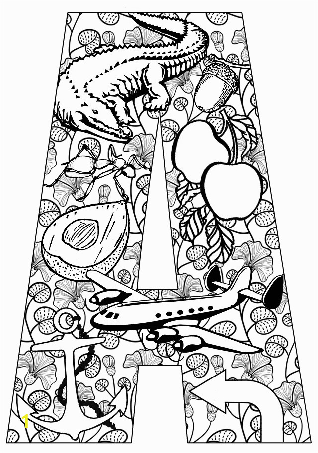 alphabet coloring pages for adults
