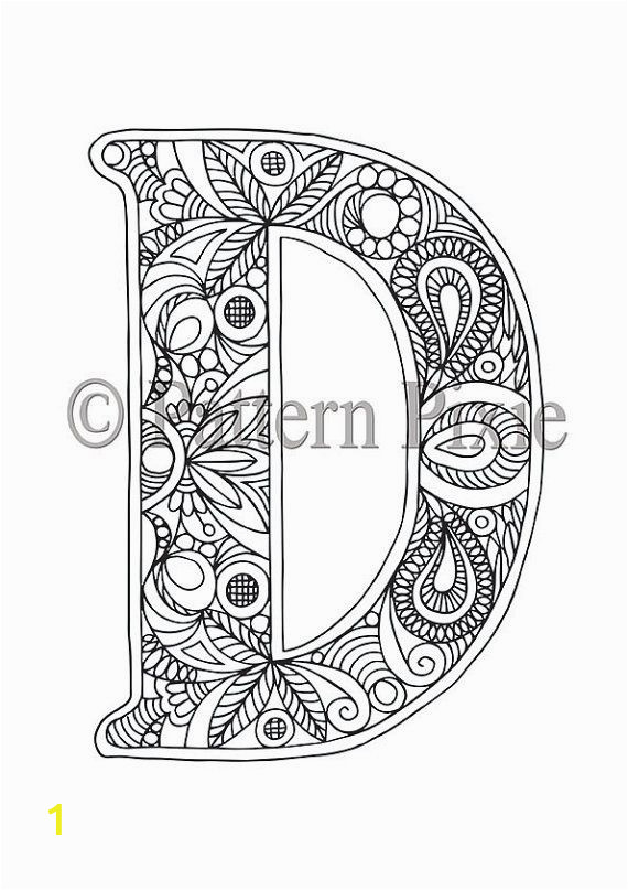 Letter D Coloring Pages for Adults Adult Coloring Letter D Coloring Pages