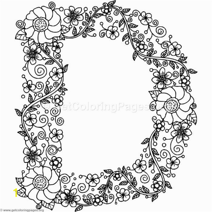 Letter D Coloring Pages for Adults Download This for Free Floral Alphabet Letter D Coloring