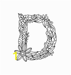 Letter D Coloring Pages for Adults Letter C Coloring Book for Adults Royalty Free Vector Image