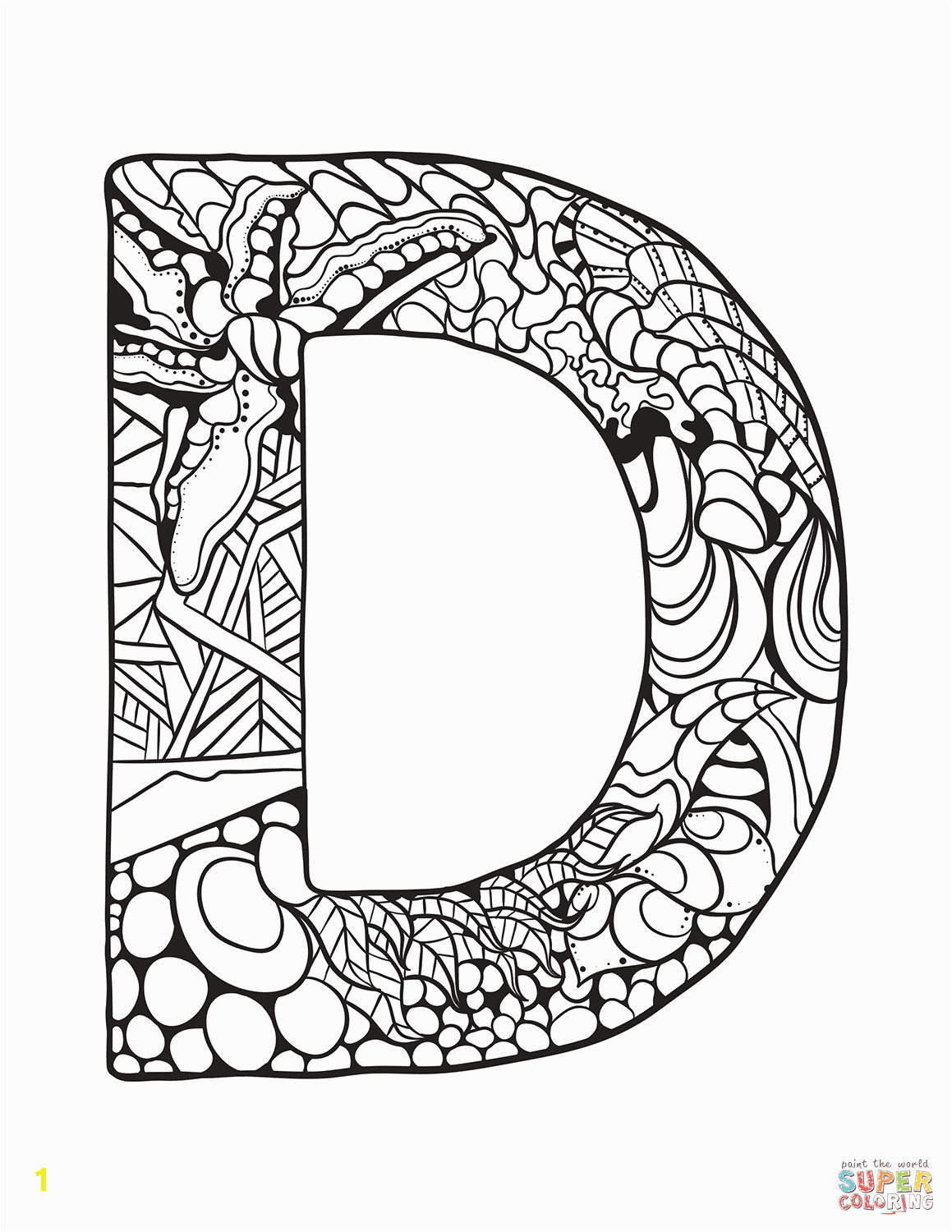 letter d zentangle