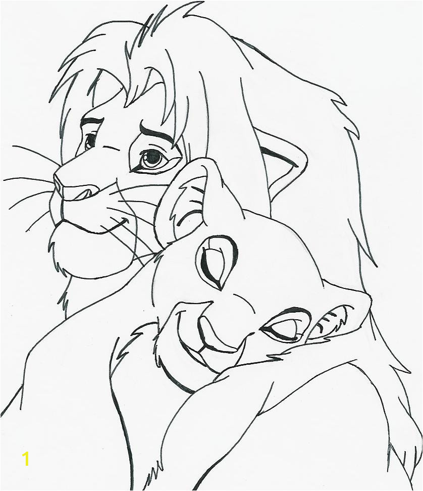 simba and nala drawing