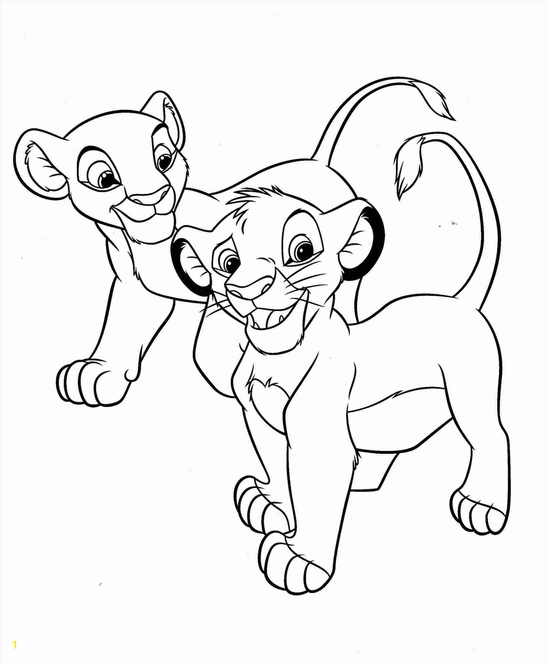 simba and nala drawing