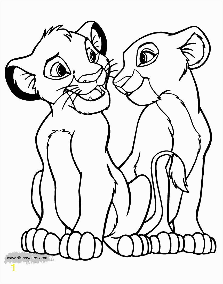 simba and nala pages sketch templates