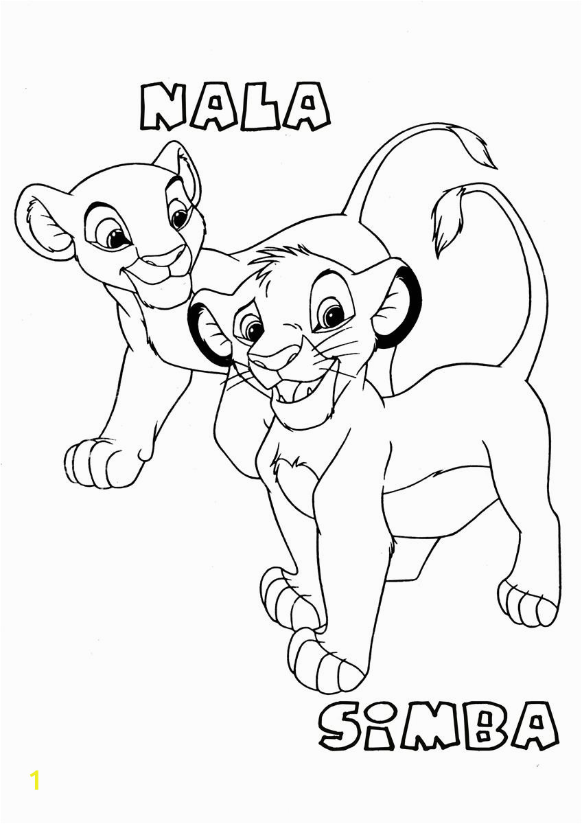 simba and nala2 the lion king coloring page