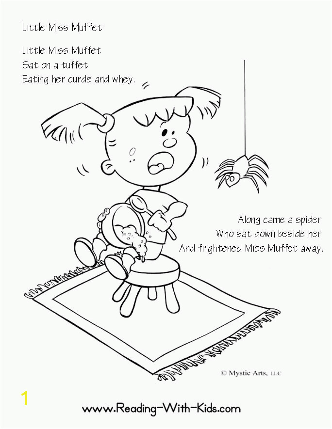 little miss muffet coloring page