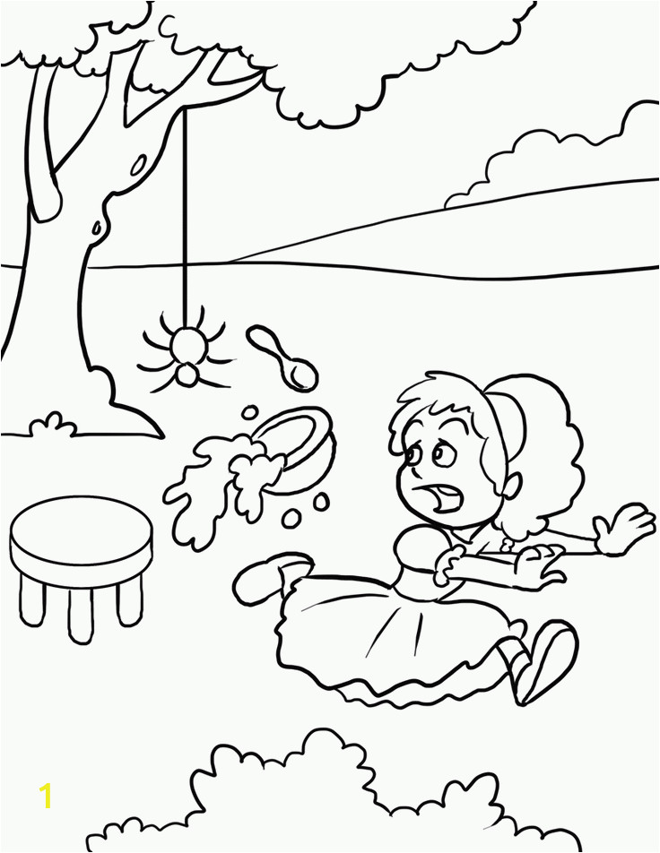 little miss muffet coloring page