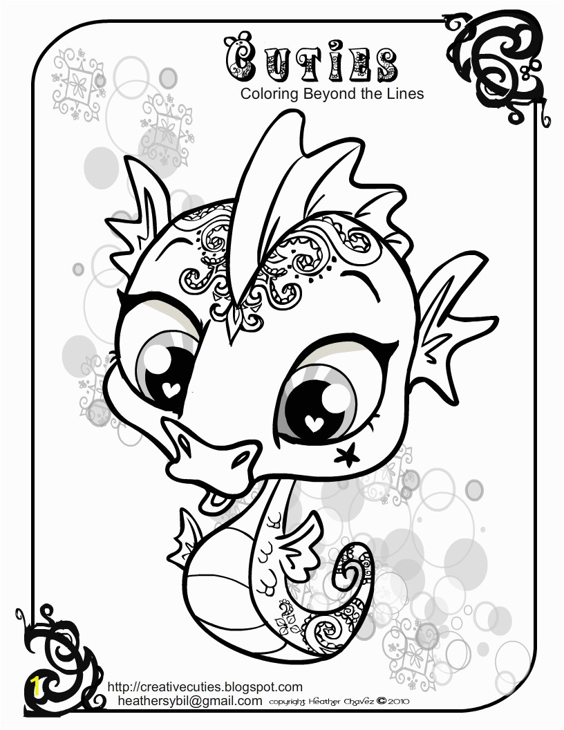 Littlest Pet Shop Seahorse Coloring Pages Quirky Artist Loft Cuties Free Animal Coloring Pages