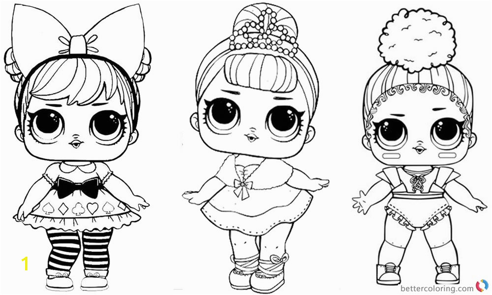 coloring pages three dolls