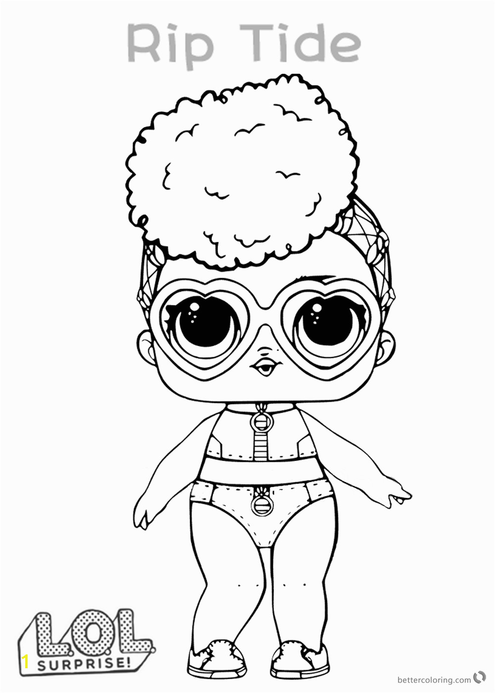 surprise doll colouring pages series 3 rip tide