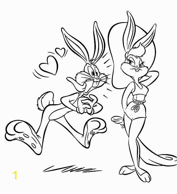 bugs bunny fall in love with a bunny coloring pages