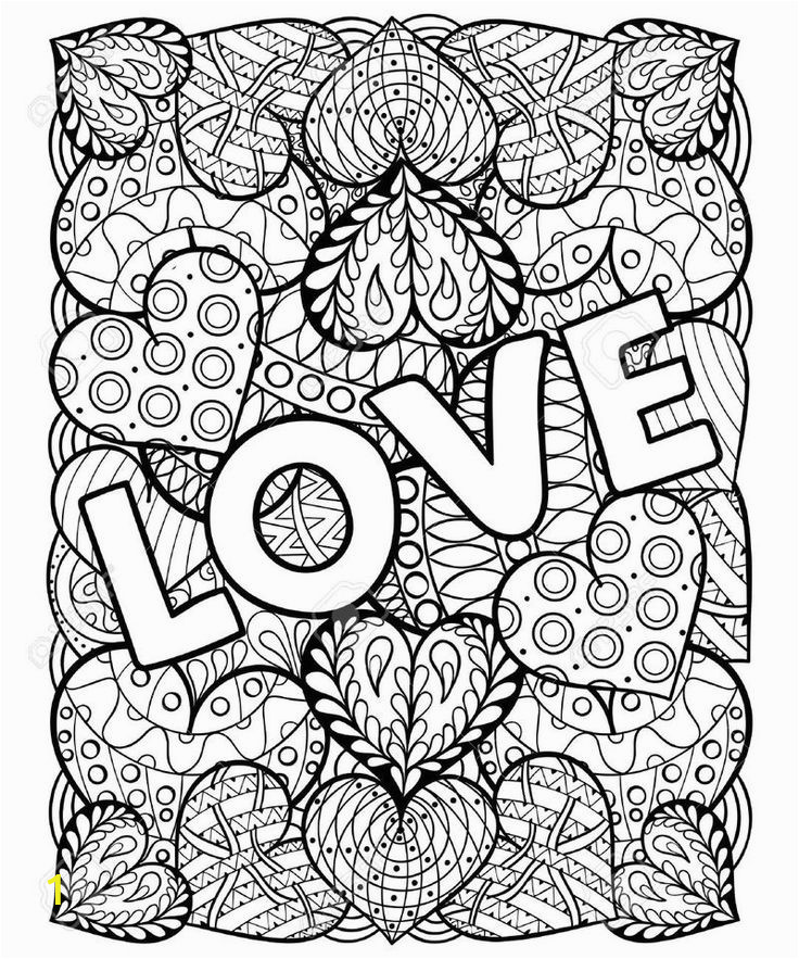 Love True Love Coloring Pages for Adults Detailed Love and Hearts Coloring Page for Adults In 2020