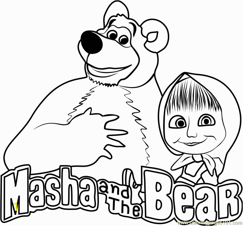 masha and the bear coloring page