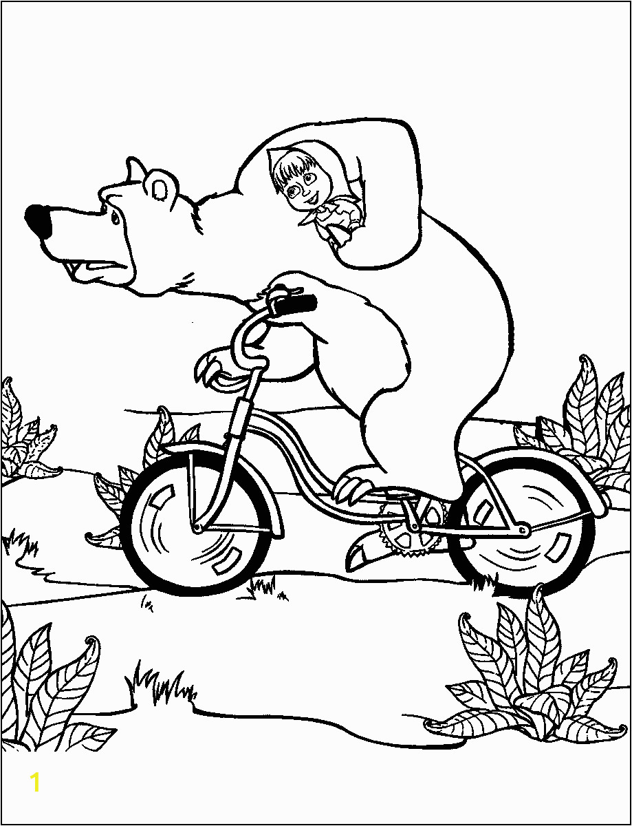 masha and the bear coloring pages