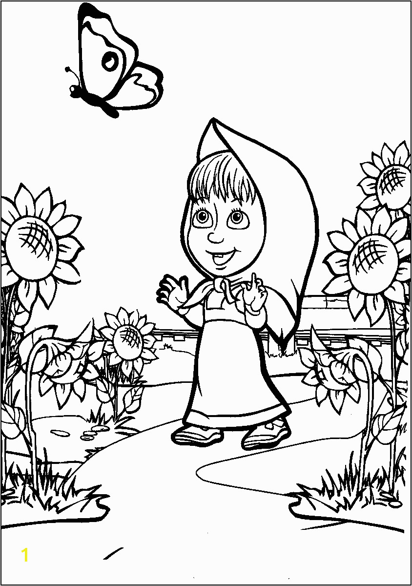 masha and the bear coloring pages